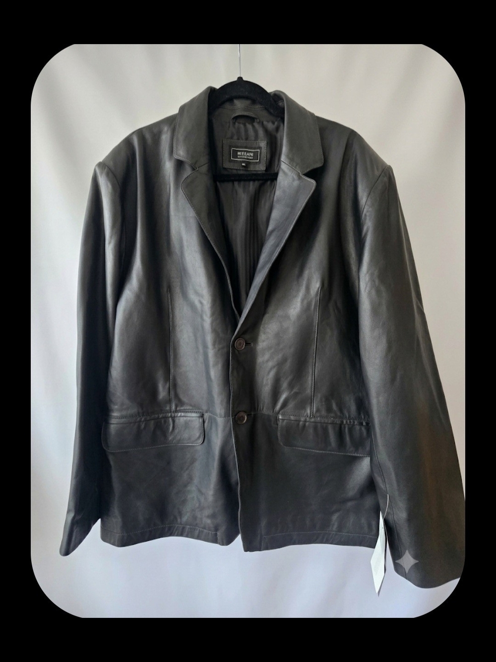 MISSANI Leather Black Men's Leather Sport Coat Blazer